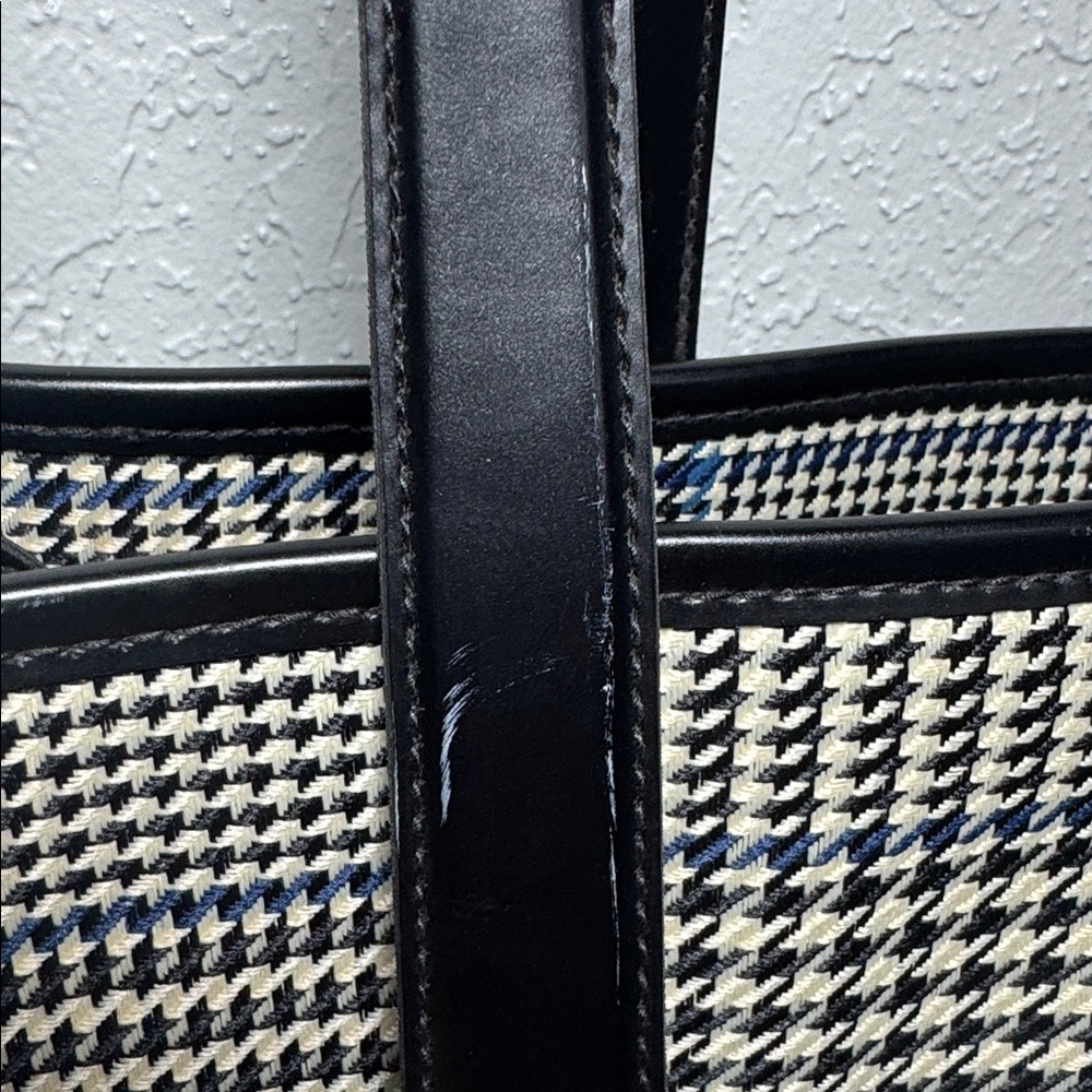 Ralph Lauren Black & White Houndstooth Shoulder Purse Tote Bag - Picture 6 of 11
